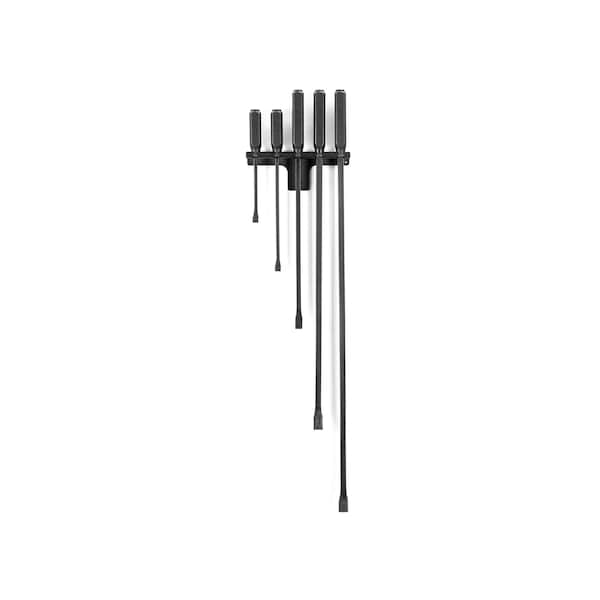Angled End Handled Pry Bar Set with Wall Hanger, 5-Piece (12, 17, 25, 36, 45 in.)